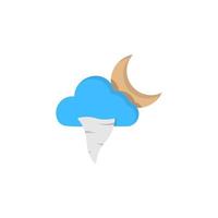 Cloud crescent hurricane vector icon illustration