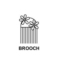 brooch vector icon illustration