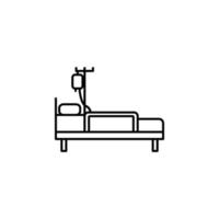 Patient bed, blood bag vector icon illustration