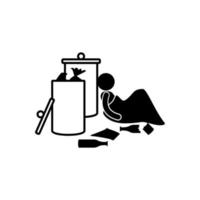 poor beggar vector icon illustration