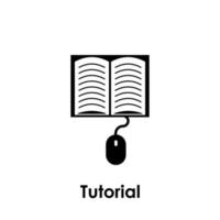 mouse, book tutorial, e-book vector icon illustration