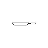 frying pan simple line vector icon illustration