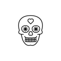 day of the dead, skull vector icon illustration