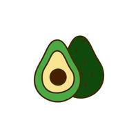 avocado colored vector icon illustration