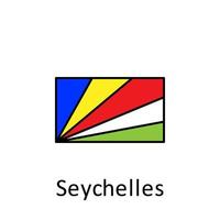 National flag of Seychelles in simple colors with name vector icon illustration