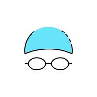 Swimming, sport, glasses, swim vector icon illustration