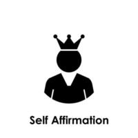 worker, crown, self affirmation vector icon illustration