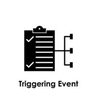 folder, document, connection, triggering event vector icon illustration