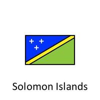 National flag of Solomon Islands in simple colors with name vector icon illustration