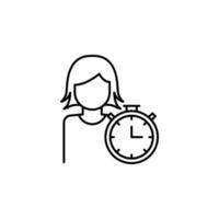 Time management, clock, countdown, management, overtime, time vector icon illustration
