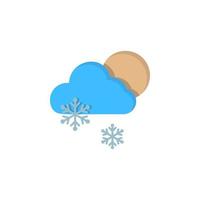 Cloud moon snow snowflakes vector icon illustration