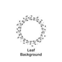 Leaf round background, hand drawn in round vector icon illustration