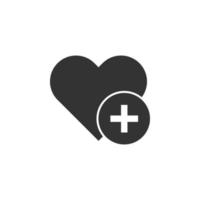 Charity, cardiogram vector icon illustration