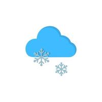 nube nieve copos de nieve vector icono ilustración