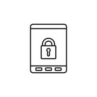 lock in phone line vector icon illustration