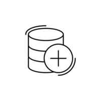 Database, add, networking vector icon illustration