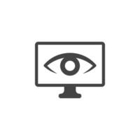 eye, monitor vector icon illustration