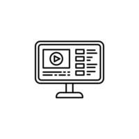 Online course computer website vector icon illustration