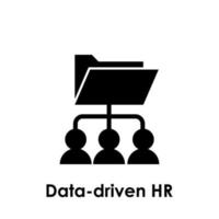 folder, connection, worker, data-driven HR vector icon illustration