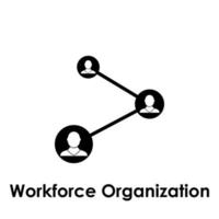 workforce organization, share, worker vector icon illustration