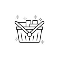 Basket goods products vector icon illustration