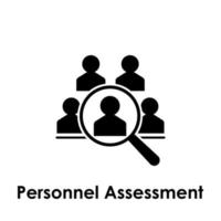 magnifier, search, personnel assessment vector icon illustration