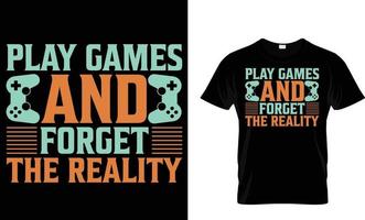 diseño de camiseta de juego vector