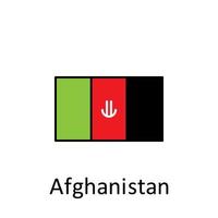 National flag of Afghanistan in simple colors with name vector icon illustration