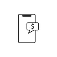 message about the receipt of money in mobile banking vector icon illustration