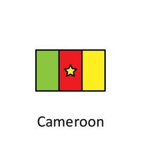 National flag of Cameroon in simple colors with name vector icon illustration