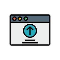 Browser, web site, upload vector icon illustration