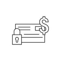 Check, lock, dollar vector icon illustration