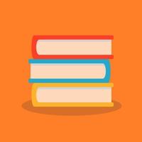 books flat vector icon illustration