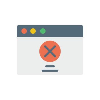 Browser, web site, check mark, prohibit vector icon illustration