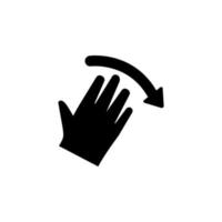 Hand, fingers, gesture, swipe, right vector icon illustration