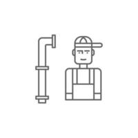 Plumber, professions, avatar vector icon illustration