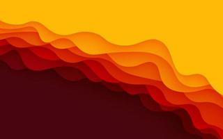 abstract orange red color dynamic wavy overlap layers papercut background. eps10 vector