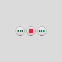 music track control button colored vector icon illustration