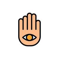 Symbol hand eye vector icon illustration