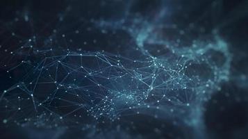 technologic linear background with dots and lines, in the style of dark teal and dark sky-blue, human connections, 32k uhd, neo-academism, generat ai photo