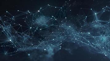 technologic linear background with dots and lines, in the style of dark teal and dark sky-blue, human connections, 32k uhd, neo-academism, generat ai photo
