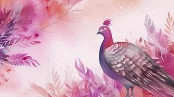 coloured feathers in pink on the background, in the style of subtle shading, anime aesthetic, wallpaper, pigeoncore, free brushwork, translucent color, generat ai photo