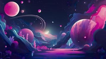 stars capes galaxy screenshot and wallpaper, in the style of whimsical cartoon style, light blue and magenta, luminous spheres, toycore, mysterious forms, generat ai photo