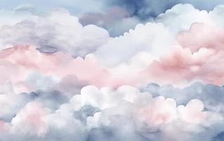 a beautiful watercolor abstract background featuring blue, purple, and pink, in the style of realistic blue skies, sky blue and white, light gray and sky blue, generate ai photo