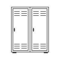 School locker line icon. Outline vector illustration isolated on white background.