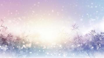 nevada fondo, blanco antecedentes con copos de nieve, en el estilo de ligero púrpura y cielo azul, ligero beige y blanco, suave, romántico paisajes, generar ai foto