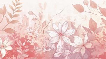 watercolor floral arrangement and watercolor background on a pink background, in the style of trace monotone, high resolution, light red and light pink, generat ai photo