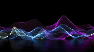 abstract background with glowing purple and golden and blue wavy lines, generate ai photo