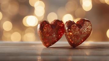 wooden heart silhouette in front of a white background, in the style of bokeh panorama, light red and crimson, romantic soft focus and ethereal light, two dimensional, generat ai photo