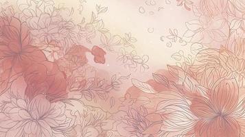 watercolor floral arrangement and watercolor background on a pink background, in the style of trace monotone, high resolution, light red and light pink, generat ai photo